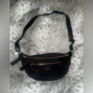Kate Spade Black Crossbody/Fanny pack with Gold Zipper